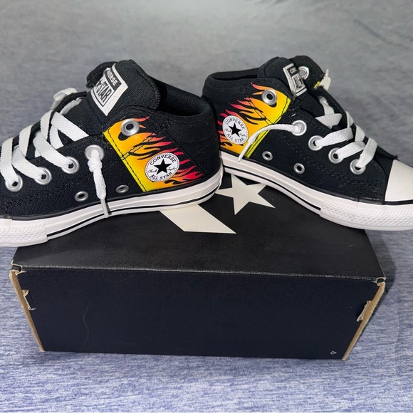 Converse Kids Black and Yellow Flame Sneakers - Picture 10 of 12